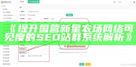 提升国营新星农场网络可见度的SEO站群系统解析