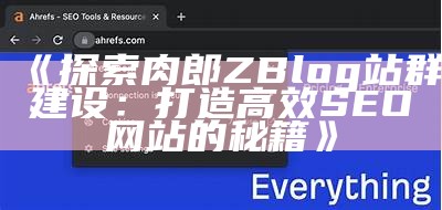 探索肉郎ZBlog站群建设：打造高效SEO网站的秘籍