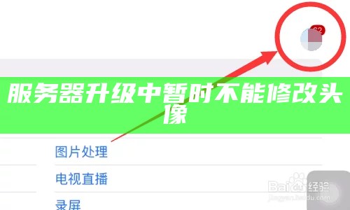 服务器升级中暂时不能修改头像