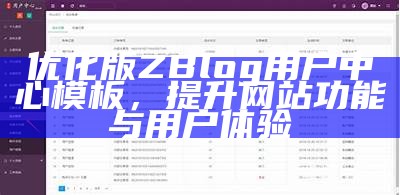 优秀ZBlog用户中心模板下载与使用指南