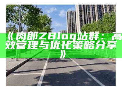 肉郎ZBlog站群：高效管理与优化策略分享