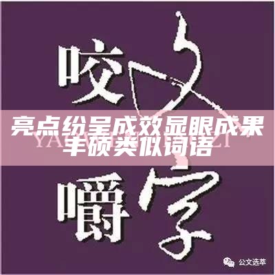 亮点纷呈成效显眼成果丰硕类似词语