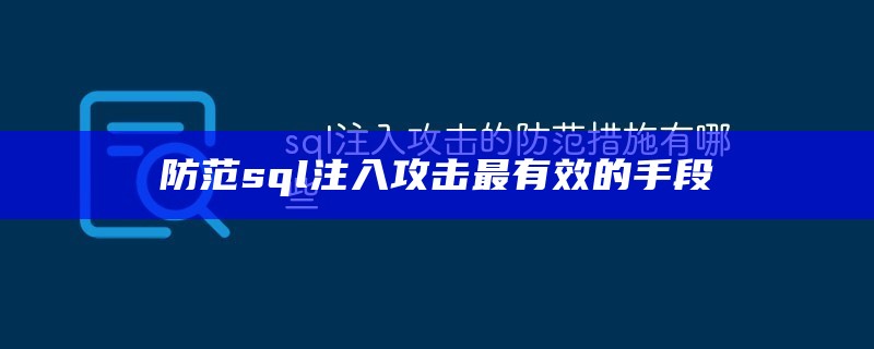 防范sql注入攻击最有效的手段