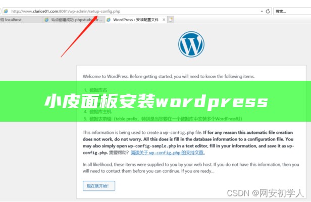 小皮面板安装wordpress