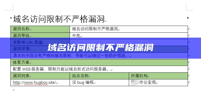 域名访问限制不严格漏洞