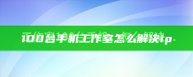 100台手机工作室怎么解决ip