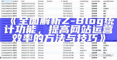 彻底解析Z-Blog统计功能，提高网站运营效率的方法与技巧