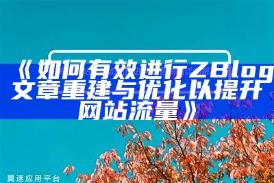 如何有效进行ZBlog文章重建与优化以提升网站流量