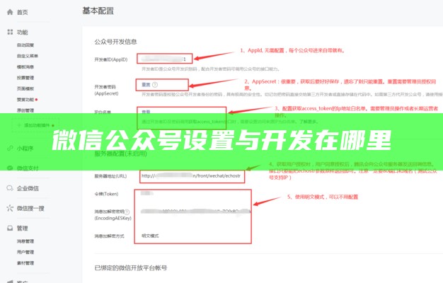 微信公众号设置与开发在哪里