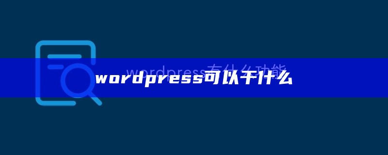 wordpress可以干什么