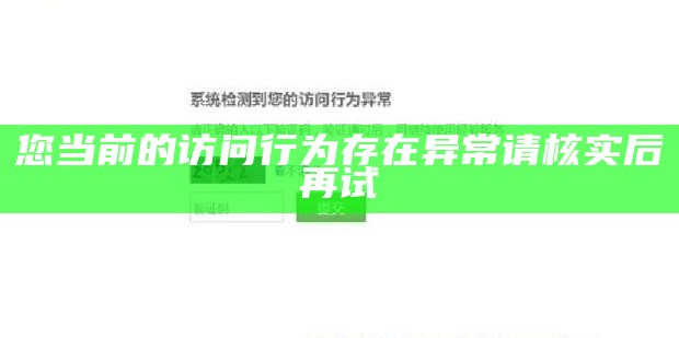 您当前的访问行为存在异常请核实后再试