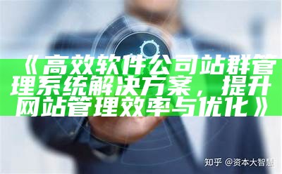 高效软件公司站群管理系统方法，提升网站管理效率与优化