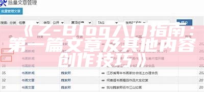 深入浅出ZBlog开发：从基础到进阶的全方位指南