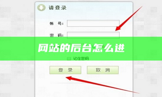 网站的后台怎么进