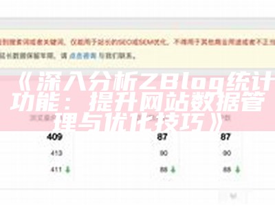 深入调查ZBlog统计功能：提升网站信息管理与优化技巧