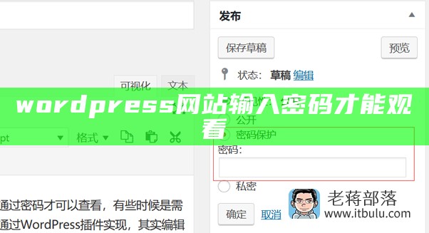 wordpress网站输入密码才能观看