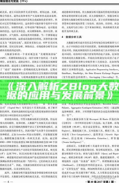 深入解析ZBlog大统计的实践与发展前景