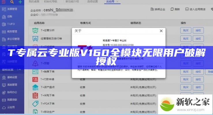 T专属云专业版V160全模块无限用户破解授权