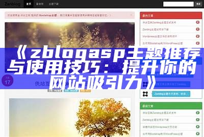 zblogasp主题推荐与使用技巧：提升你的网站吸引力