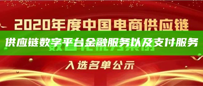 供应链数字平台金融服务以及支付服务