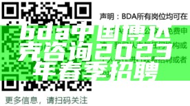 bda中国 博达克咨询 2023年春季招聘