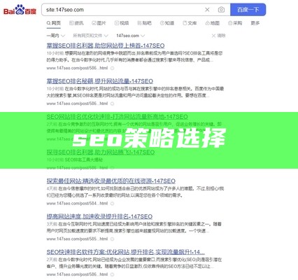 seo策略选择