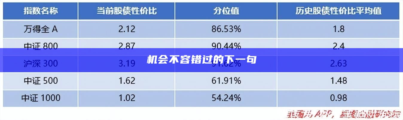 机会不容错过的下一句