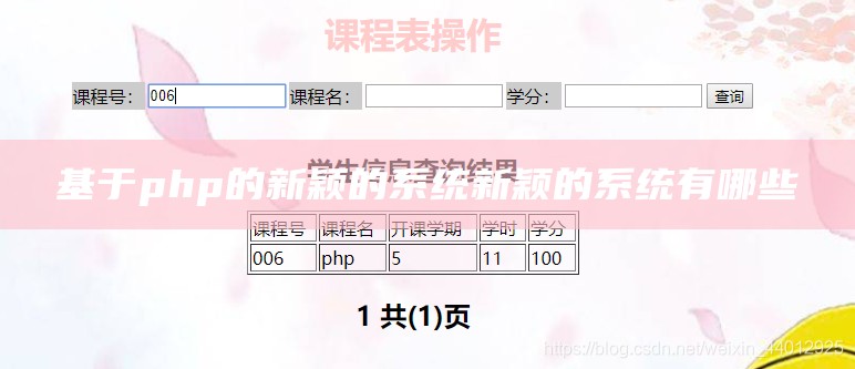 基于php的新颖的系统新颖的系统有哪些