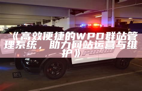 高效便捷的WPD群站管理系统，助力网站运营与维护